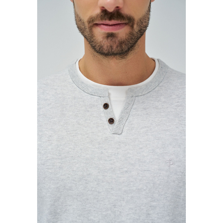 JERSEY HOMBRE  SALSA JEANS KNIT HENLEY W/ COLLAR JERSEY D