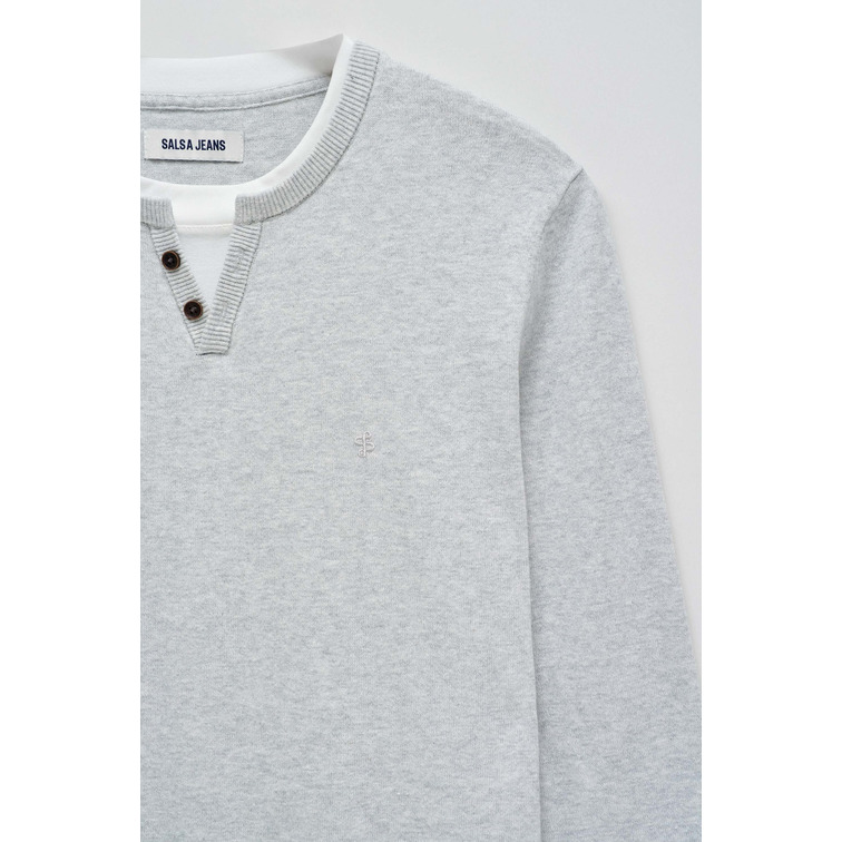 JERSEY HOMBRE  SALSA JEANS KNIT HENLEY W/ COLLAR JERSEY D
