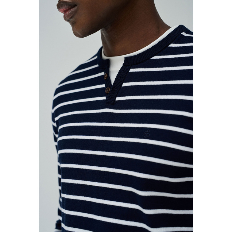 JERSEY HOMBRE  SALSA JEANS KNIT HENLEY W/ COLLAR JERSEY D