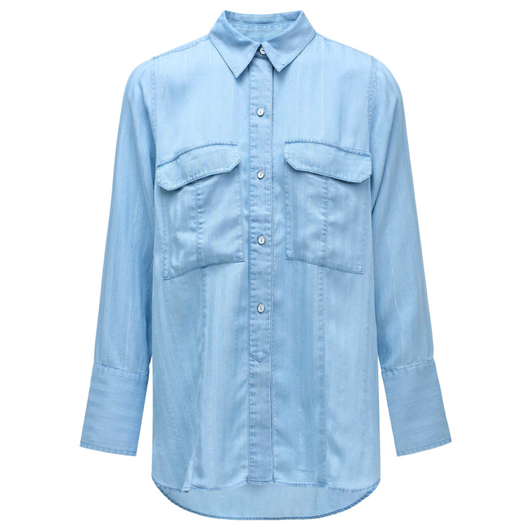 CAMISA LIGHTDENIM MUJER SALSA JEANS CON BRILLO FIT HOLGADO