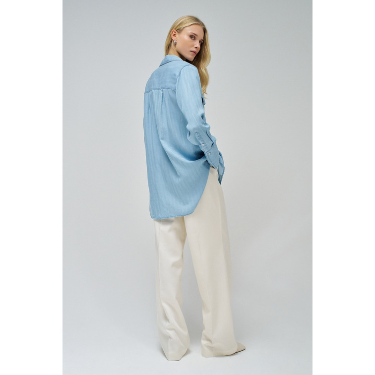 CAMISA LIGHTDENIM MUJER SALSA JEANS CON BRILLO FIT HOLGADO