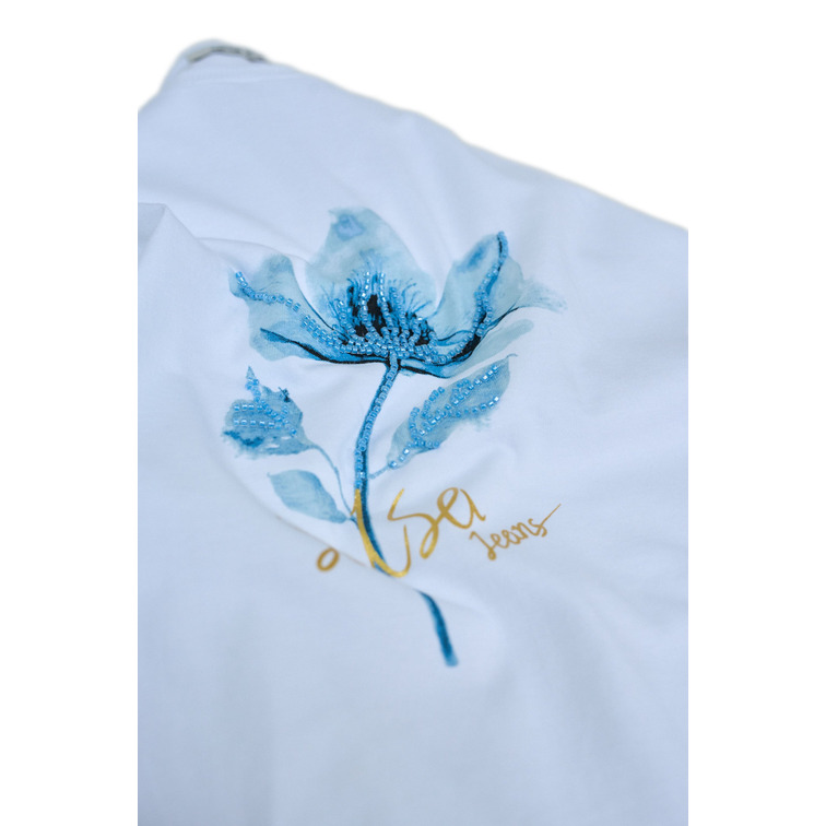 CAMISETA MUJER SALSA JEANS ESTAMPADO FLORAL Y LENTEJUELAS