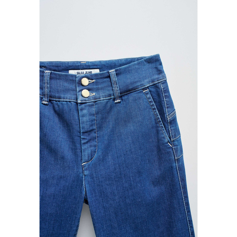 VAQUERO RECTO MUJER SALSA JEANS SECRET CHINO EFECTO PUSH IN TIRO MEDIO