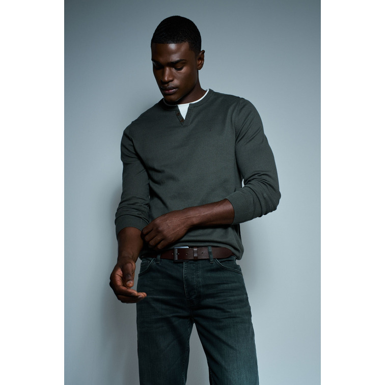 JERSEY HOMBRE  SALSA JEANS KNIT HENLEY W/ COLLAR JERSEY D