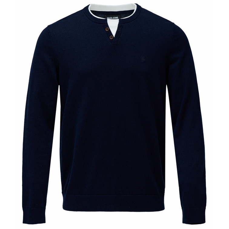 JERSEY HOMBRE  SALSA JEANS KNIT HENLEY W/ COLLAR JERSEY D