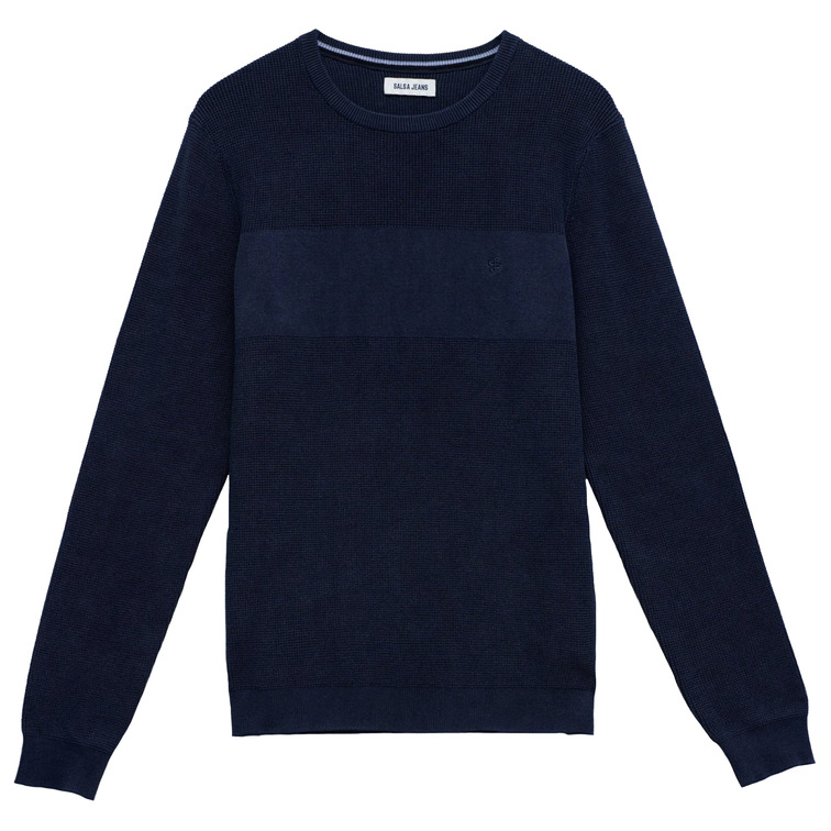 JERSEY HOMBRE  SALSA JEANS WAFFLE KNIT SWEATER GARMENT DY