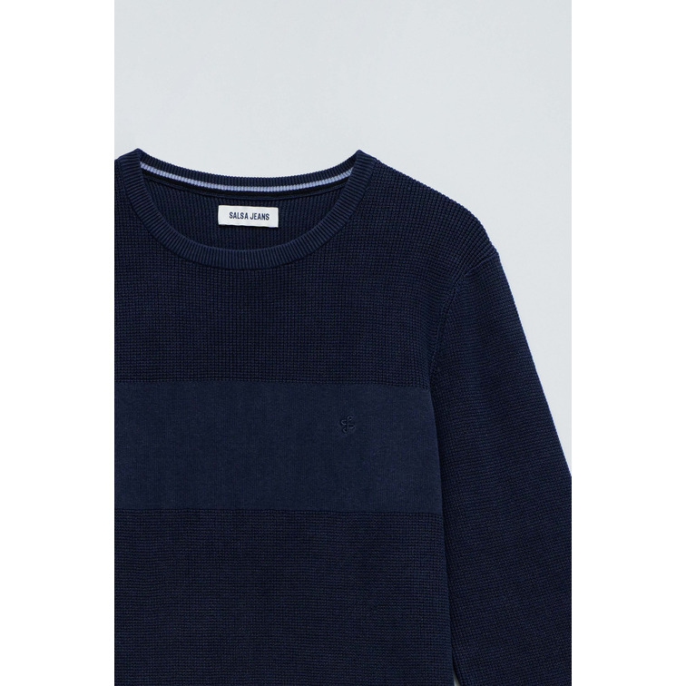 JERSEY HOMBRE  SALSA JEANS WAFFLE KNIT SWEATER GARMENT DY