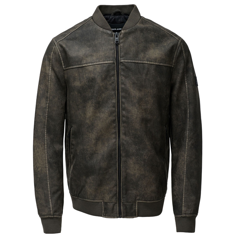 CAZADORA HOMBRE  SALSA JEANS HOODED FAKE LEATHER BOMBER JAC