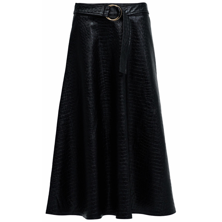 FALDA MUJER SALSA JEANS FAUX LEATHER MIDI SKIRT WITH B