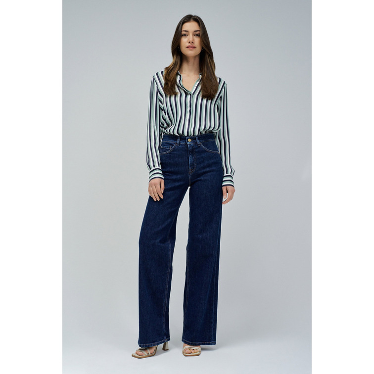 VAQUERO MUJER  SALSA JEANS FAITH WIDE DARK BLUE