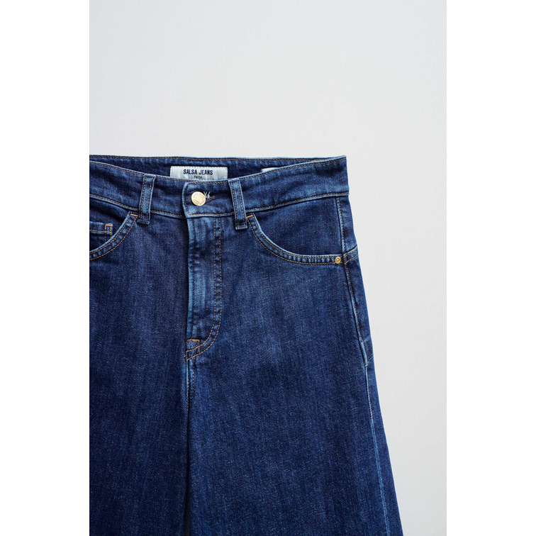VAQUERO MUJER  SALSA JEANS FAITH WIDE DARK BLUE