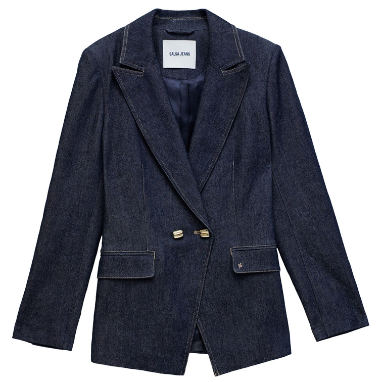 ABRIGO MUJER  SALSA JEANS BLAZER DARK WASH W/ DETAIL