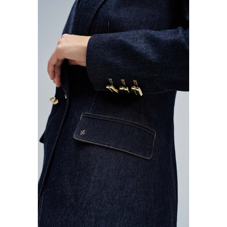 ABRIGO MUJER  SALSA JEANS BLAZER DARK WASH W/ DETAIL