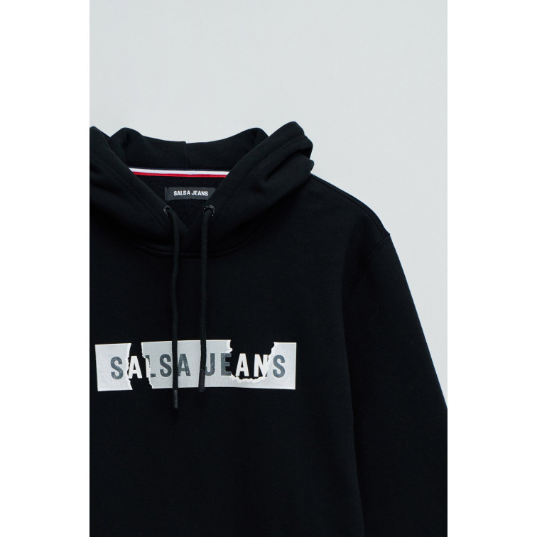 SUDADERA HOMBRE  SALSA JEANS FRENCH TERRY HOODIE BRANDING H