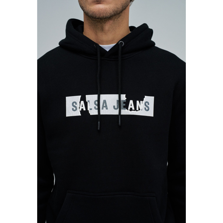 SUDADERA HOMBRE  SALSA JEANS FRENCH TERRY HOODIE BRANDING H