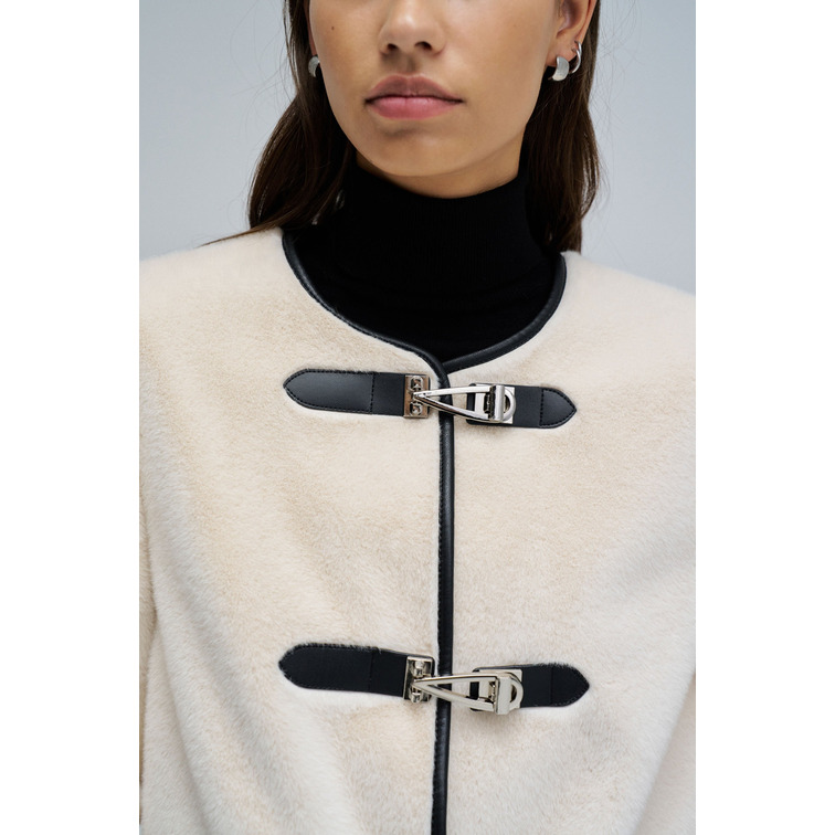 ABRIGO MUJER  SALSA JEANS FAUX FUR COAT WITH CLASP CLOSU