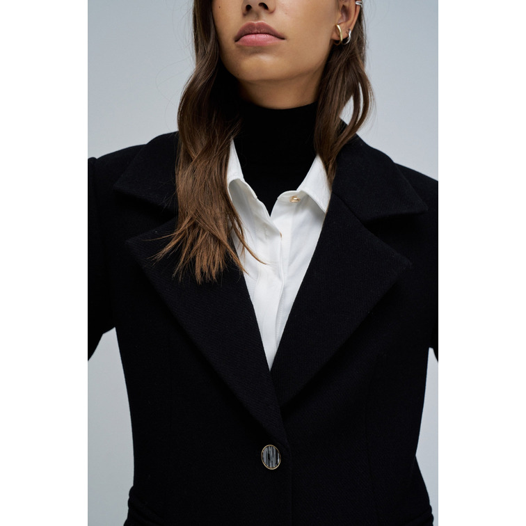 ABRIGO MUJER  SALSA JEANS WOOL COAT WITH FAUX FUR COLLAR