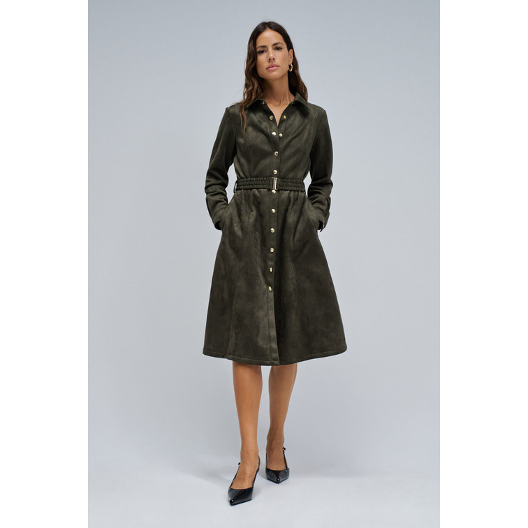 VESTIDO MUJER  SALSA JEANS SUEDE MIDI DRESS WITH BELT