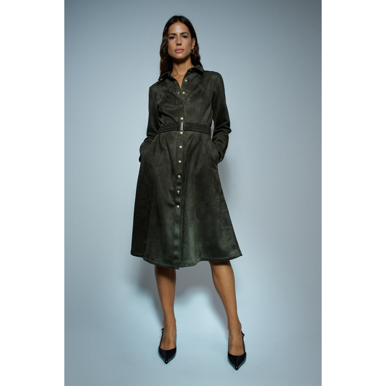 VESTIDO MUJER  SALSA JEANS SUEDE MIDI DRESS WITH BELT