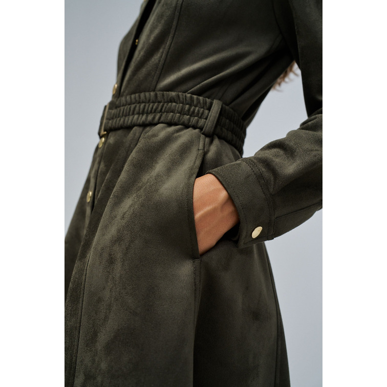 VESTIDO MUJER  SALSA JEANS SUEDE MIDI DRESS WITH BELT