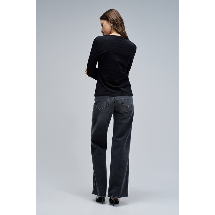 CAMISETA MUJER  SALSA JEANS V-NECK BRANDING LONG SLEEVE