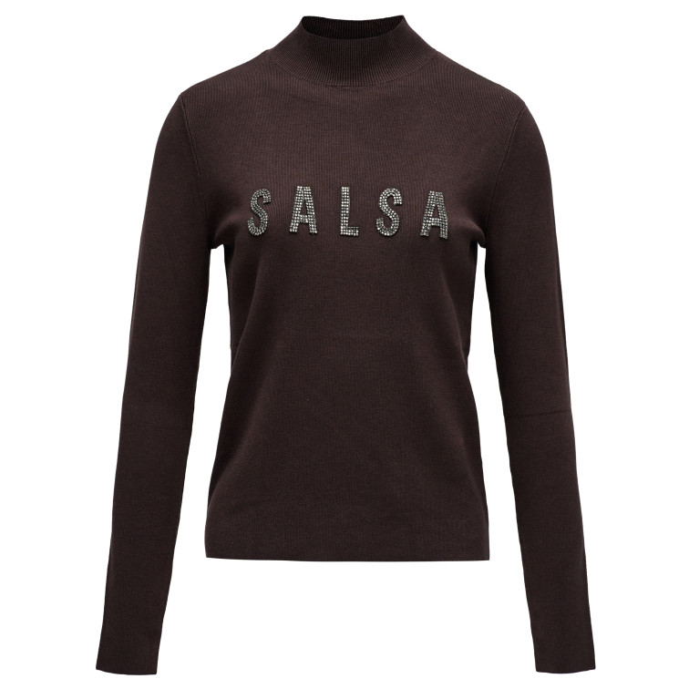 JERSEY PUNTO ACANALADO MUJER SALSA JEANS LOGO PEDRERÍA