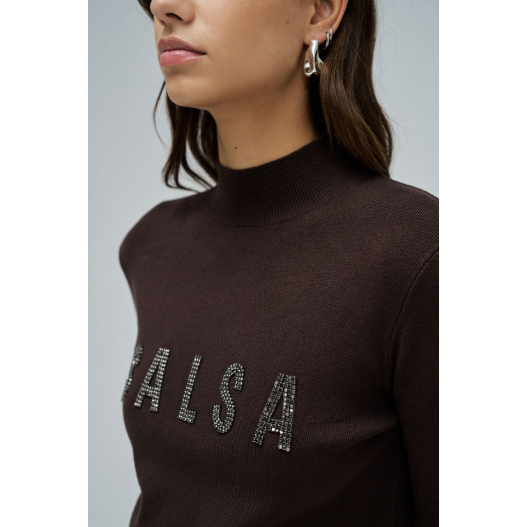 JERSEY PUNTO ACANALADO MUJER SALSA JEANS LOGO PEDRERÍA