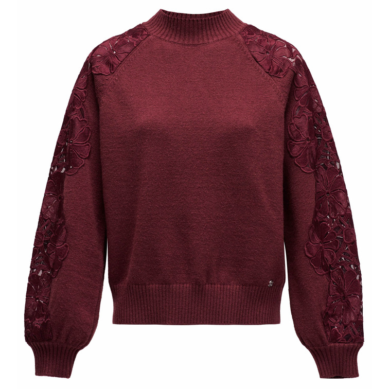 JERSEY MUJER SALSA JEANS SWEATER WITH LACE FLOWER DETAI