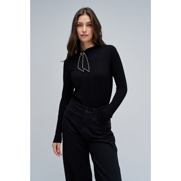 JERSEY MUJER  SALSA JEANS SWEATER WITH BOW NECK DETAIL