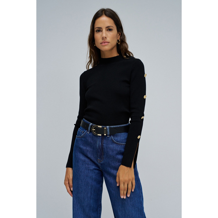 JERSEY MUJER  SALSA JEANS TURTLENECK SWEATER WITH BUTTON