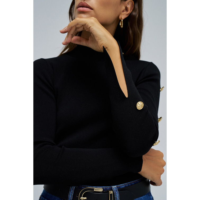 JERSEY MUJER  SALSA JEANS TURTLENECK SWEATER WITH BUTTON