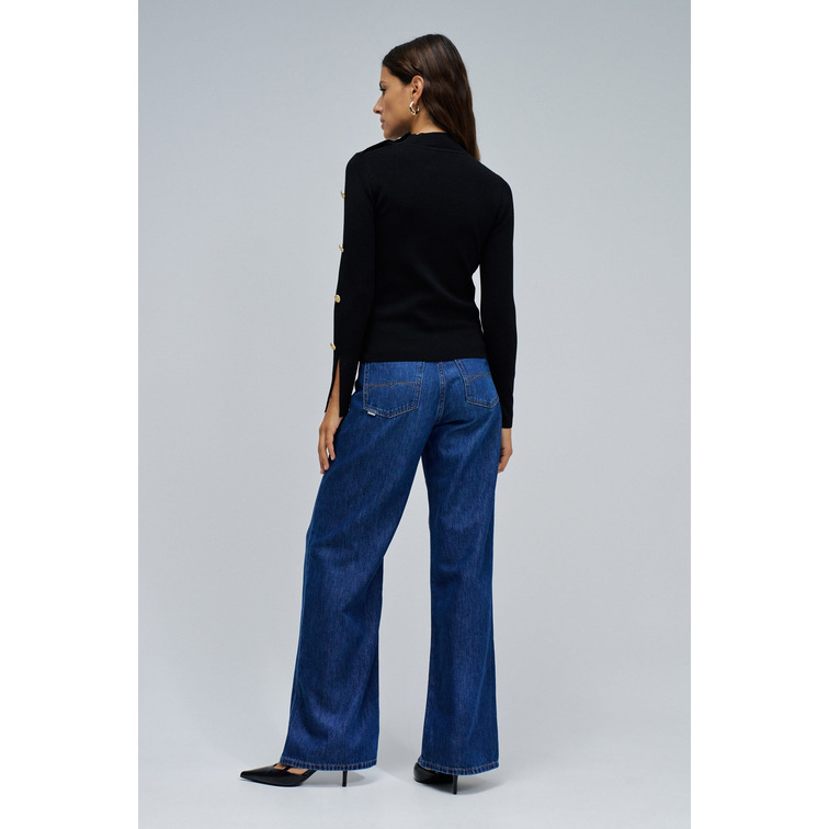 JERSEY MUJER  SALSA JEANS TURTLENECK SWEATER WITH BUTTON