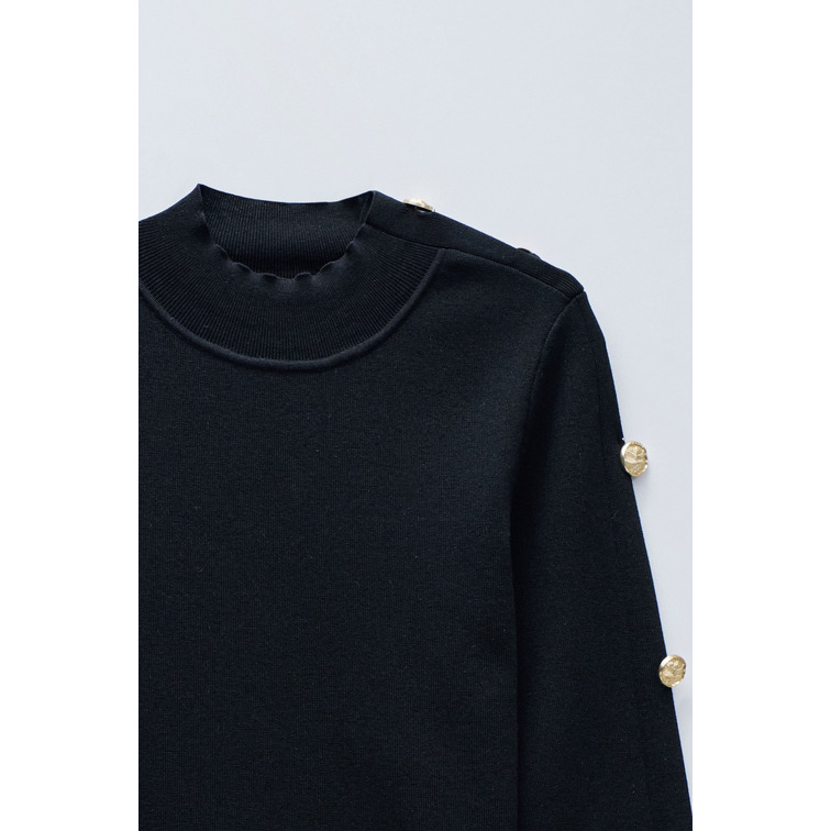 JERSEY MUJER  SALSA JEANS TURTLENECK SWEATER WITH BUTTON
