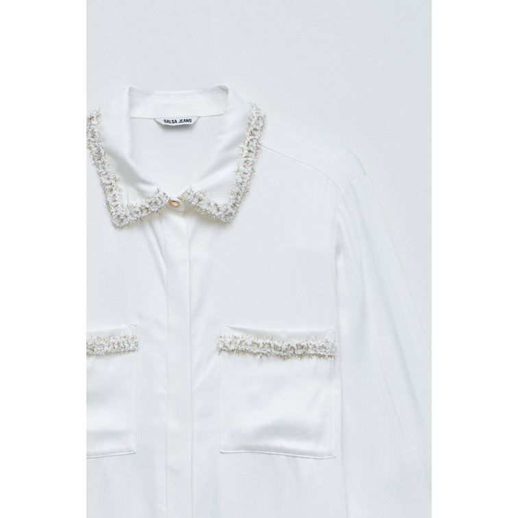 CAMISA MUJER  SALSA JEANS SHIRT WITH TWEED DETAIL