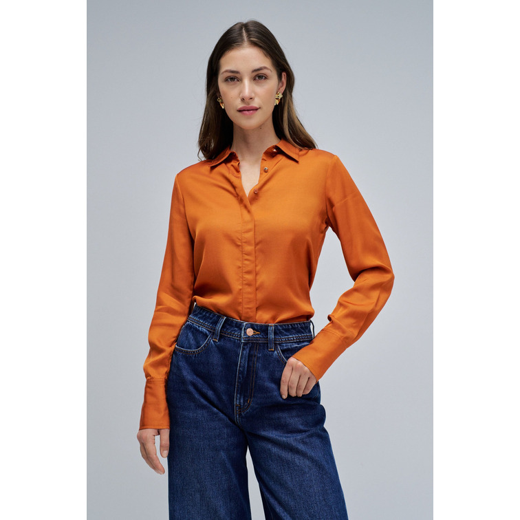 CAMISA MUJER  SALSA JEANS BASIC SHIRT W/ GOLD BUTTONS