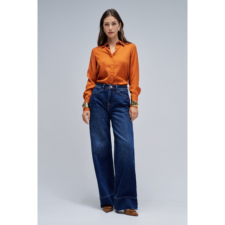 CAMISA MUJER  SALSA JEANS BASIC SHIRT W/ GOLD BUTTONS