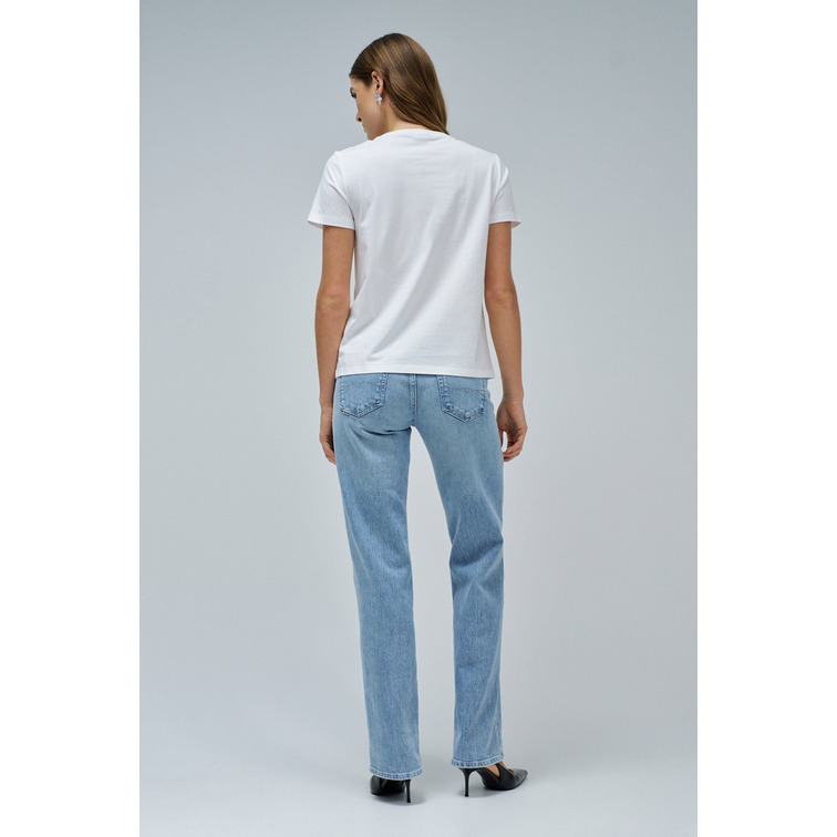 CAMISETA MUJER  SALSA JEANS T-SHIRT W/ FLOWER BEADS AND SE