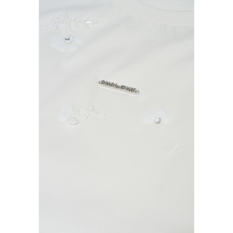 CAMISETA MUJER  SALSA JEANS T-SHIRT W/ FLOWER BEADS AND SE
