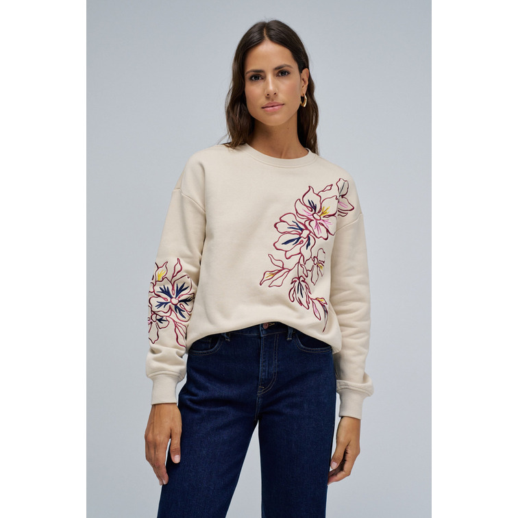 SUDADERA MUJER  SALSA JEANS SWEATSHIRT WITH FLORAL EMBROID