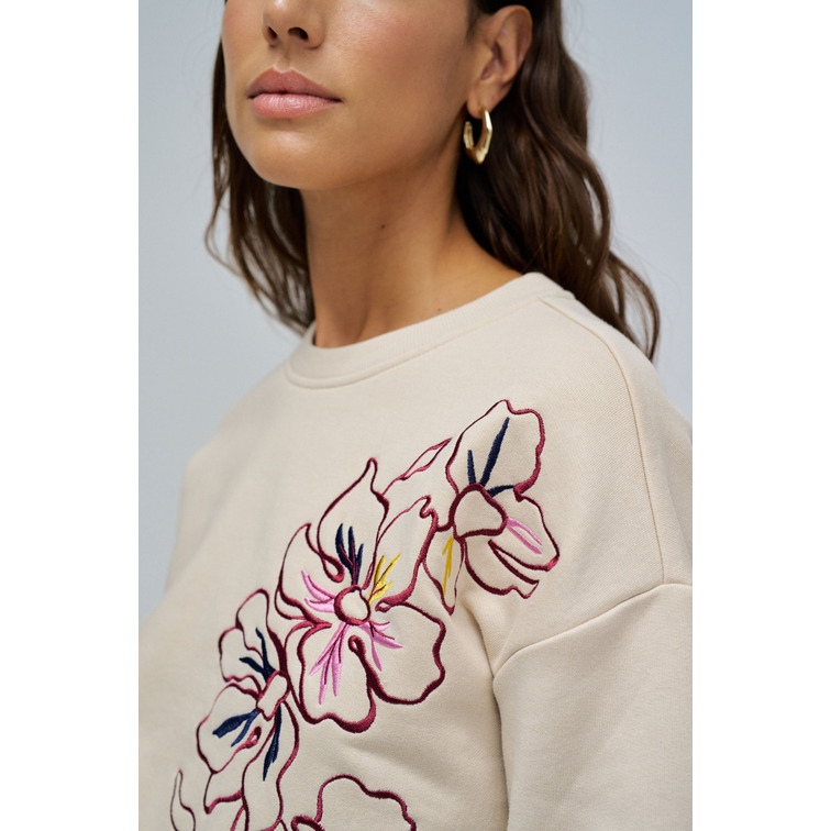 SUDADERA MUJER  SALSA JEANS SWEATSHIRT WITH FLORAL EMBROID