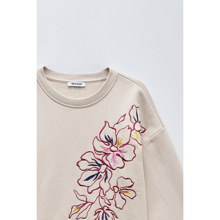 SUDADERA MUJER  SALSA JEANS SWEATSHIRT WITH FLORAL EMBROID