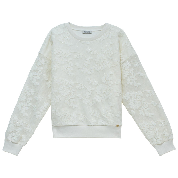 SUDADERA MUJER  SALSA JEANS SWEATSHIRT WITH FLORAL EMBROID