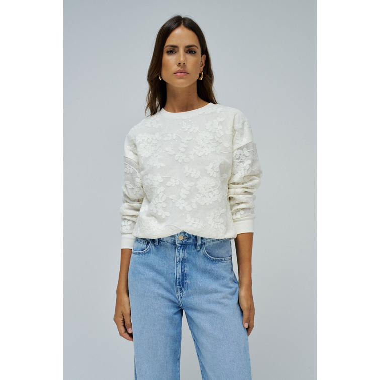 SUDADERA MUJER  SALSA JEANS SWEATSHIRT WITH FLORAL EMBROID