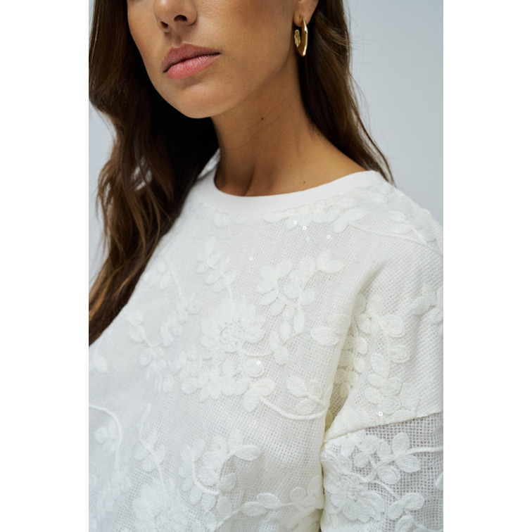 SUDADERA MUJER  SALSA JEANS SWEATSHIRT WITH FLORAL EMBROID
