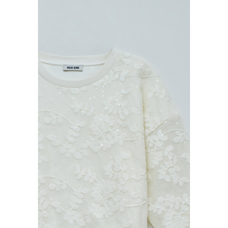 SUDADERA MUJER  SALSA JEANS SWEATSHIRT WITH FLORAL EMBROID