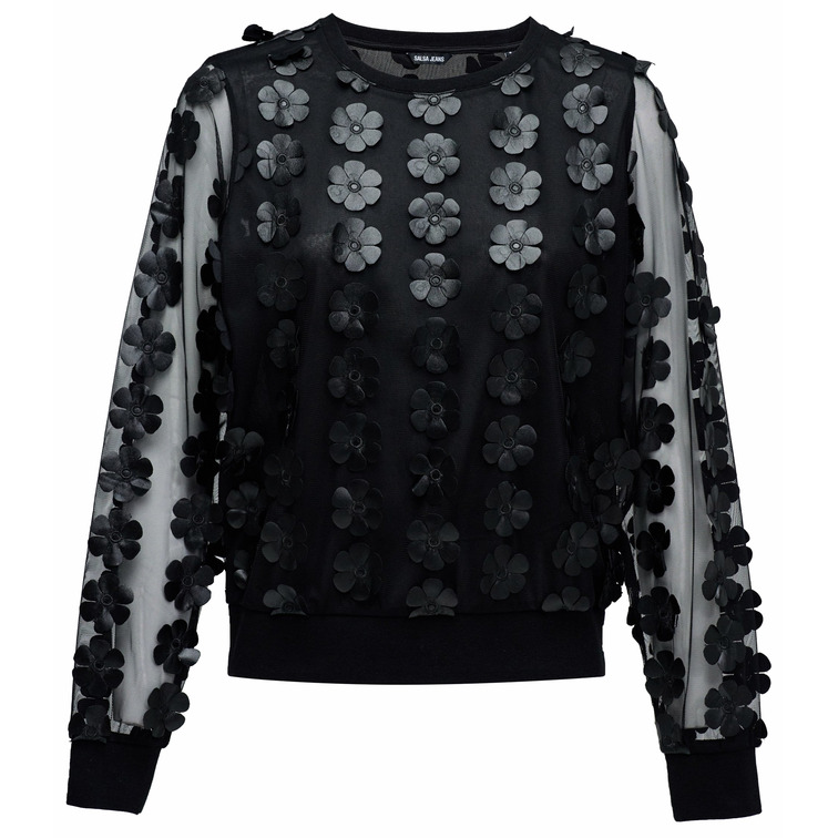 SUDADERA MUJER  SALSA JEANS SWEATSHIRT WITH 3D FLOWERS
