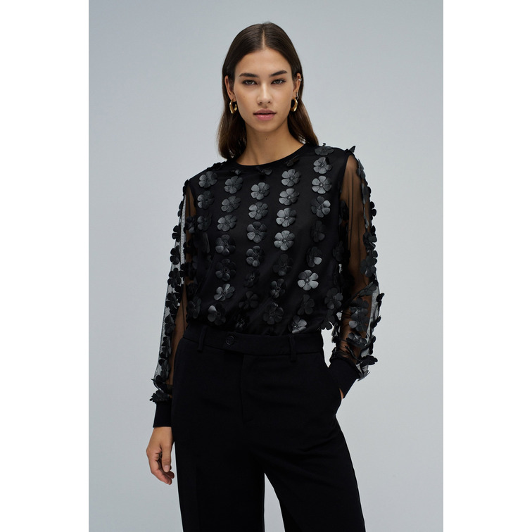 SUDADERA MUJER  SALSA JEANS SWEATSHIRT WITH 3D FLOWERS