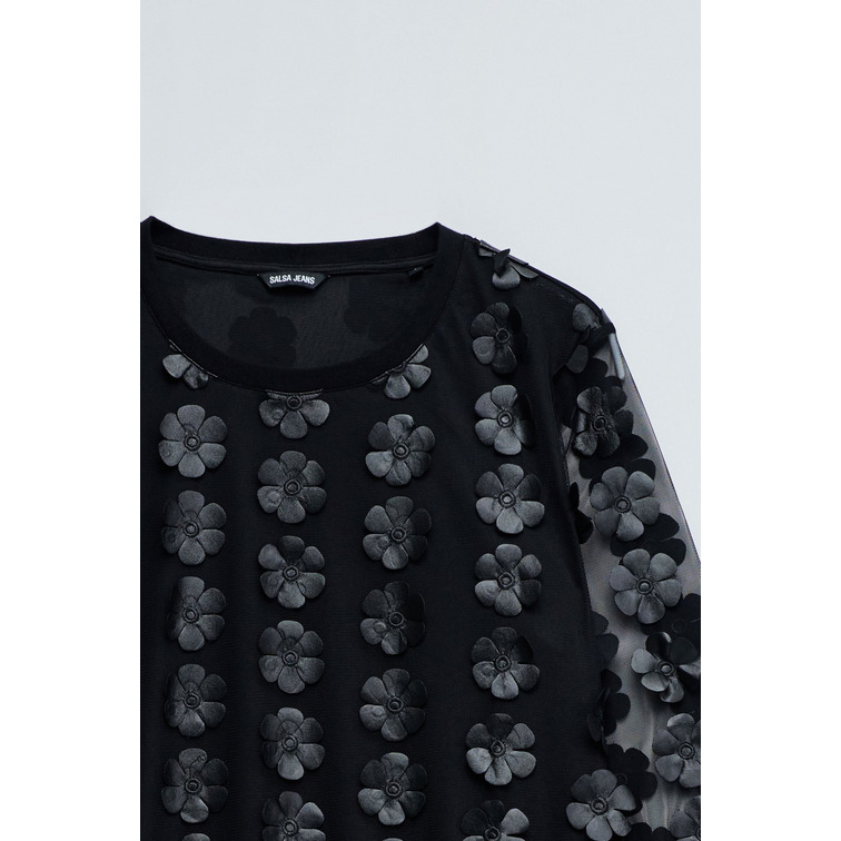 SUDADERA MUJER  SALSA JEANS SWEATSHIRT WITH 3D FLOWERS