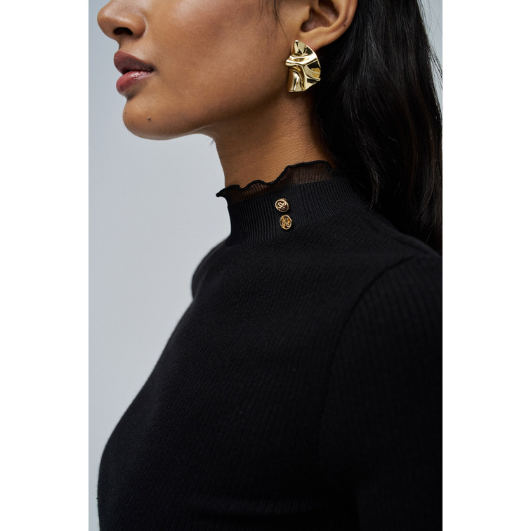 CAMISETA MUJER  SALSA JEANS TURTLENECK LONGSLEEVE W/ FRILL