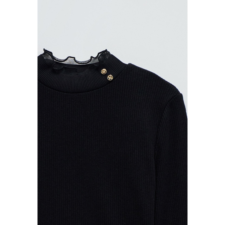 CAMISETA MUJER  SALSA JEANS TURTLENECK LONGSLEEVE W/ FRILL